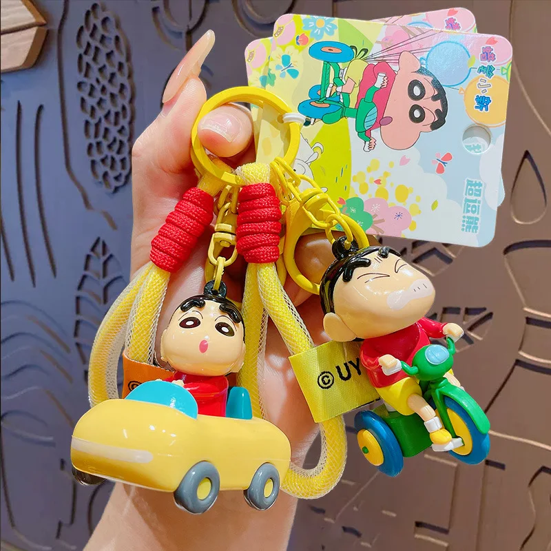 Nuevo Kawaii Popular Anime Crayon Shin-Chan Himawari llavero colgante dibujos animados coche llavero Anti pérdida colgante bolsa colgante regalo