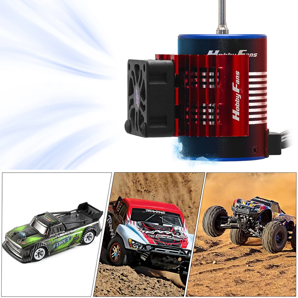 30mm Brushless Motor Cooling Fan with Carbon Fiber Cover Brushed Motor Cooling Fan for 1/8 1/10 1/12 RC Car 540 550 Motor
