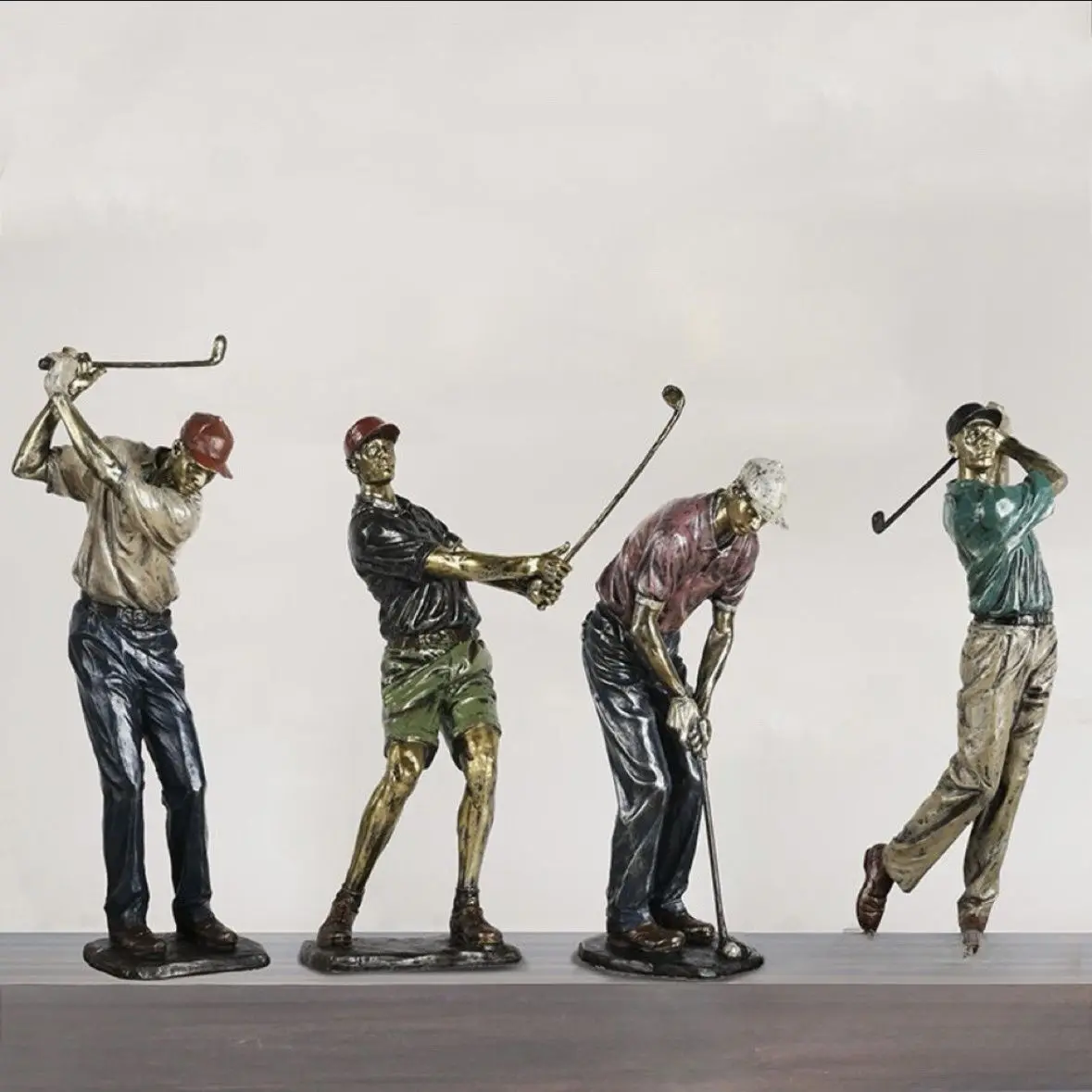 Golfer Figurine Statue Decor Vintage Golfer Sculpture Swinging A Golf Club Housewrming Gift Choice For Your Family Or Friends