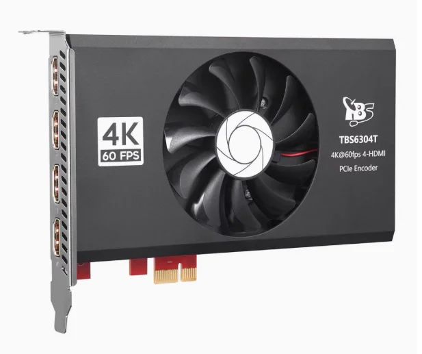 For TBS6304T 4-channel 4K@60fps HDMI video capture and encoding PCIe expansion card hardware encoding