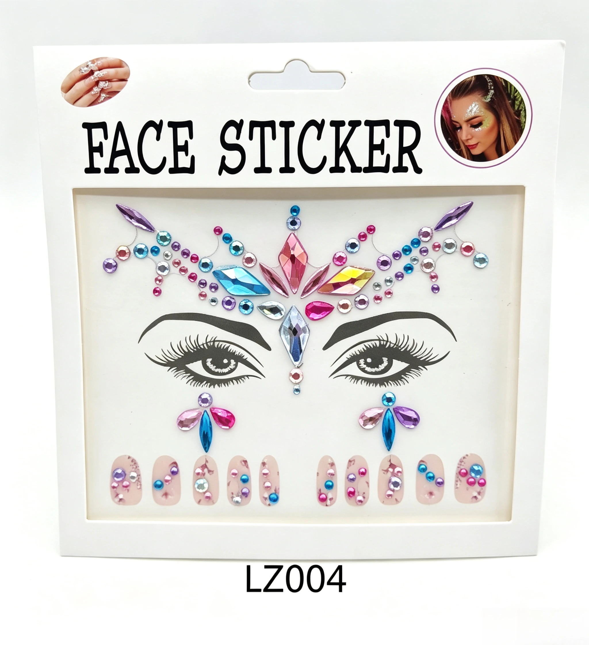 Rhinestone Nail Gem - Zestaw naklejek 3D z kryształkami na