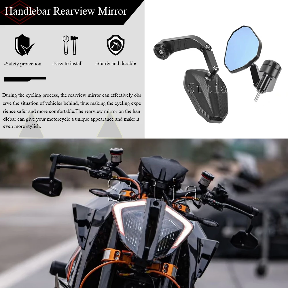 

Зеркало заднего вида на руль 7/8 дюйма, 22 мм для KTM DUKE 125 200 250 390 690 790 890 1290 1390 Super Duke R, торцевое зеркало для мотоцикла