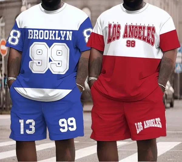 

Children/adults Fashion Printed T-shirt Shorts Set Quick Drying Comfortable Breathable Two-piece Set Street Hip-hop Casual Set