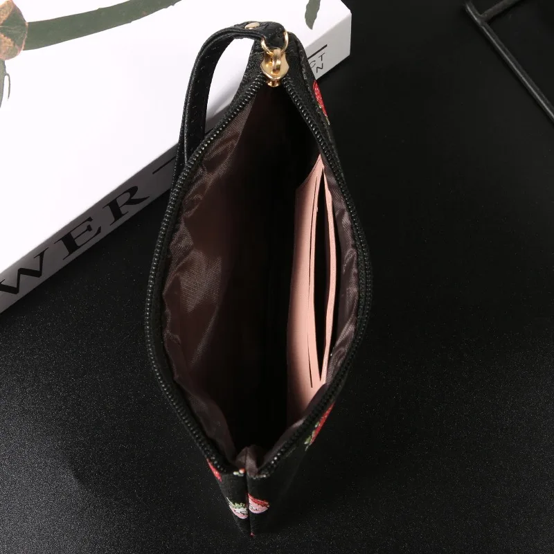 Pu Leather Card Holder Stylish Women'S Wallet Cherry Coin Purse Multifunctional Retro Zipper Wallet For Shopping Vintage