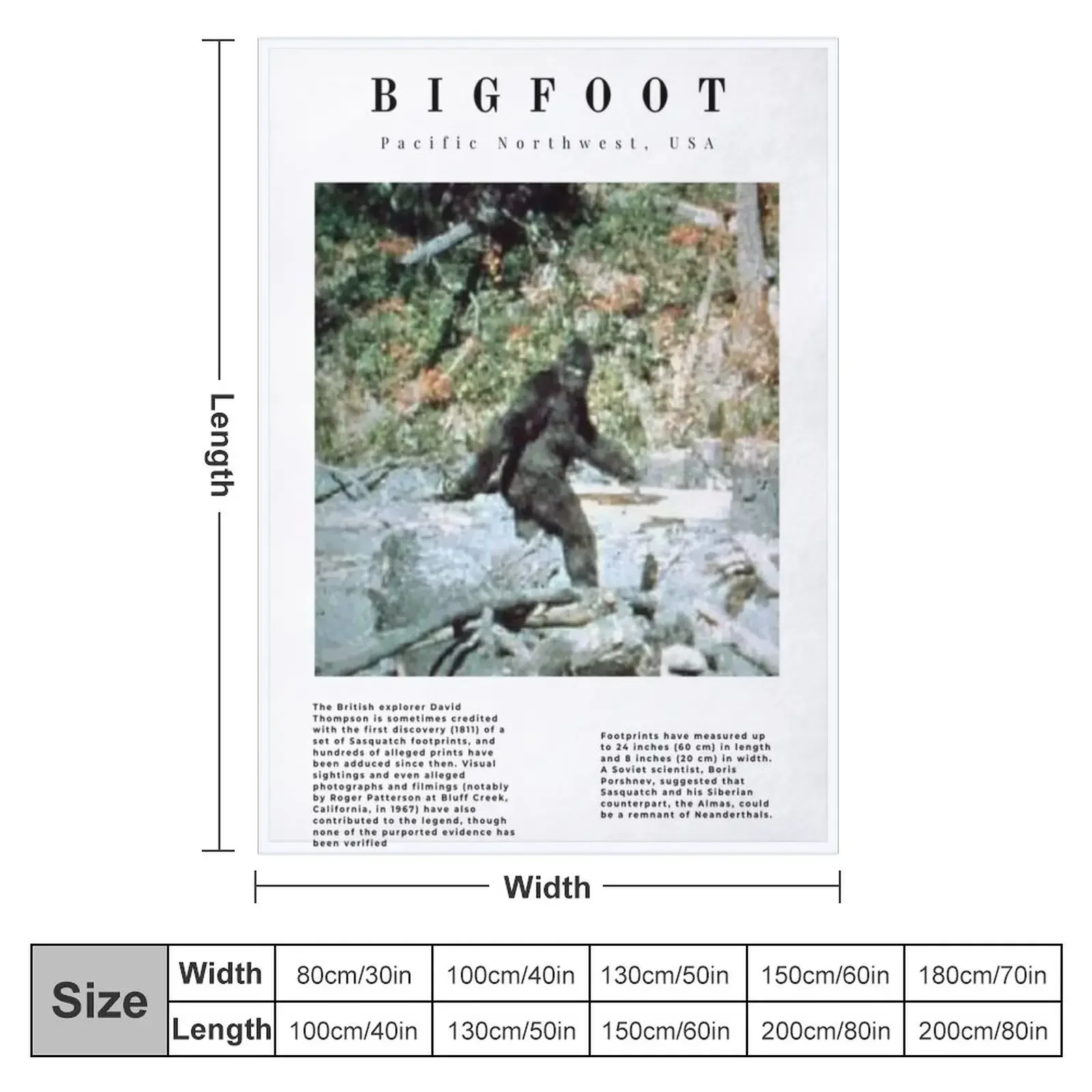 Minimalist Cryptids: Bigfoot Throw Blanket for babies Moving Blankets Sofas Of Decoration Blankets