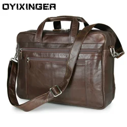 NAPPA Genuine Leather 17 Inch Handbag Laptop Bag Men's Business Briefcase Travel Work Computer Bags Luxury Upper Class Handbags