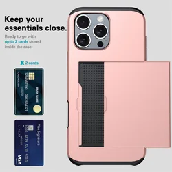 Suitable for Iphone16 Mobile Phone Case Iphone15 Slide Card Two-in-one Anti-fall Wallet Protective Cover