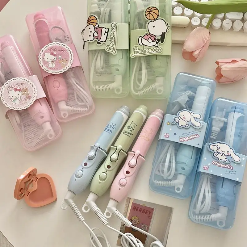 Cartoon Sanrioed Anime Hello Kittys My Melody Curling Iron Ins Girly Heart Kawaii Bangs Style Straight Dual-Purpose Splint Gifts