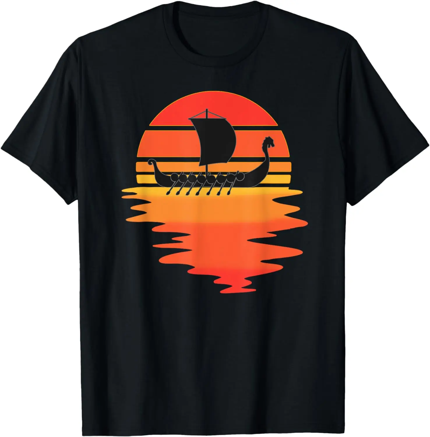 

Retro Viking Ship - Cool Water Sunset Ancient Norse T-Shirt