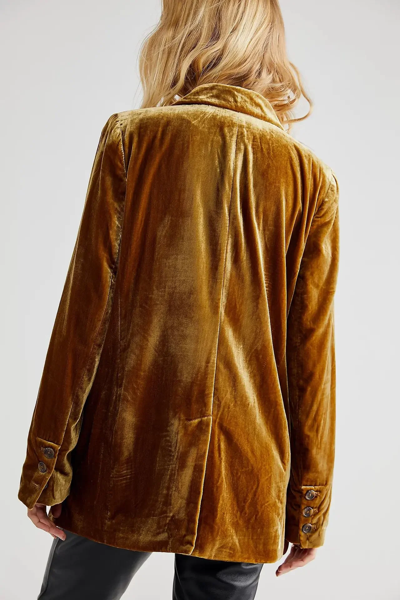 Casual Fluwelen Blazer Dames Jacks Met Lange Mouwen En Lange Mouwen Vintage Streetwear Sexy Jassen Lente Herfst Bovenkleding