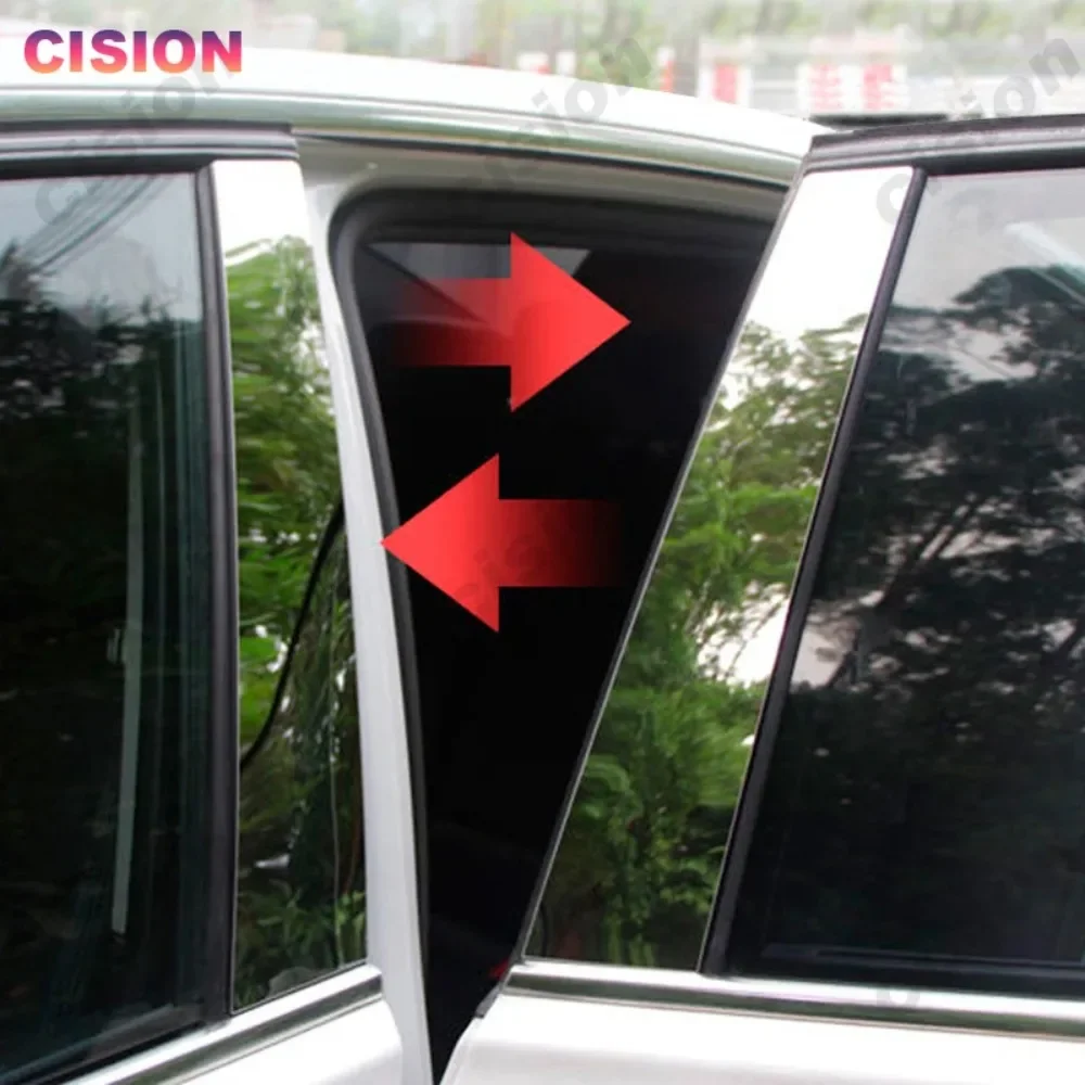 Glossy Chrome PC Material Mirror Effect Door Window Center Middle BC Pillar Post Column Cover Trim Sticker For Nissan Serena C27