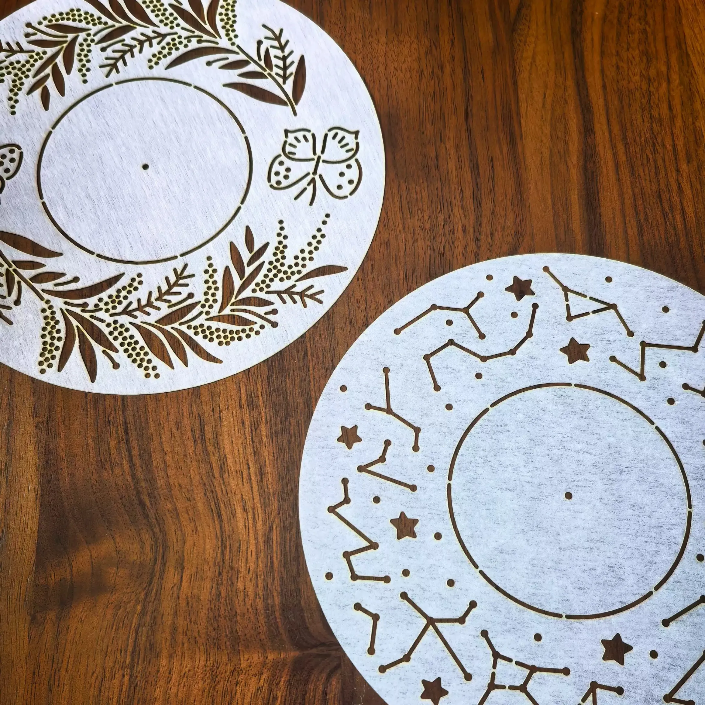 Reusable PET formwork for Embroidery,coaster Fabric Drawing tool Sashiko Template Round Tea Embroidery Stencil