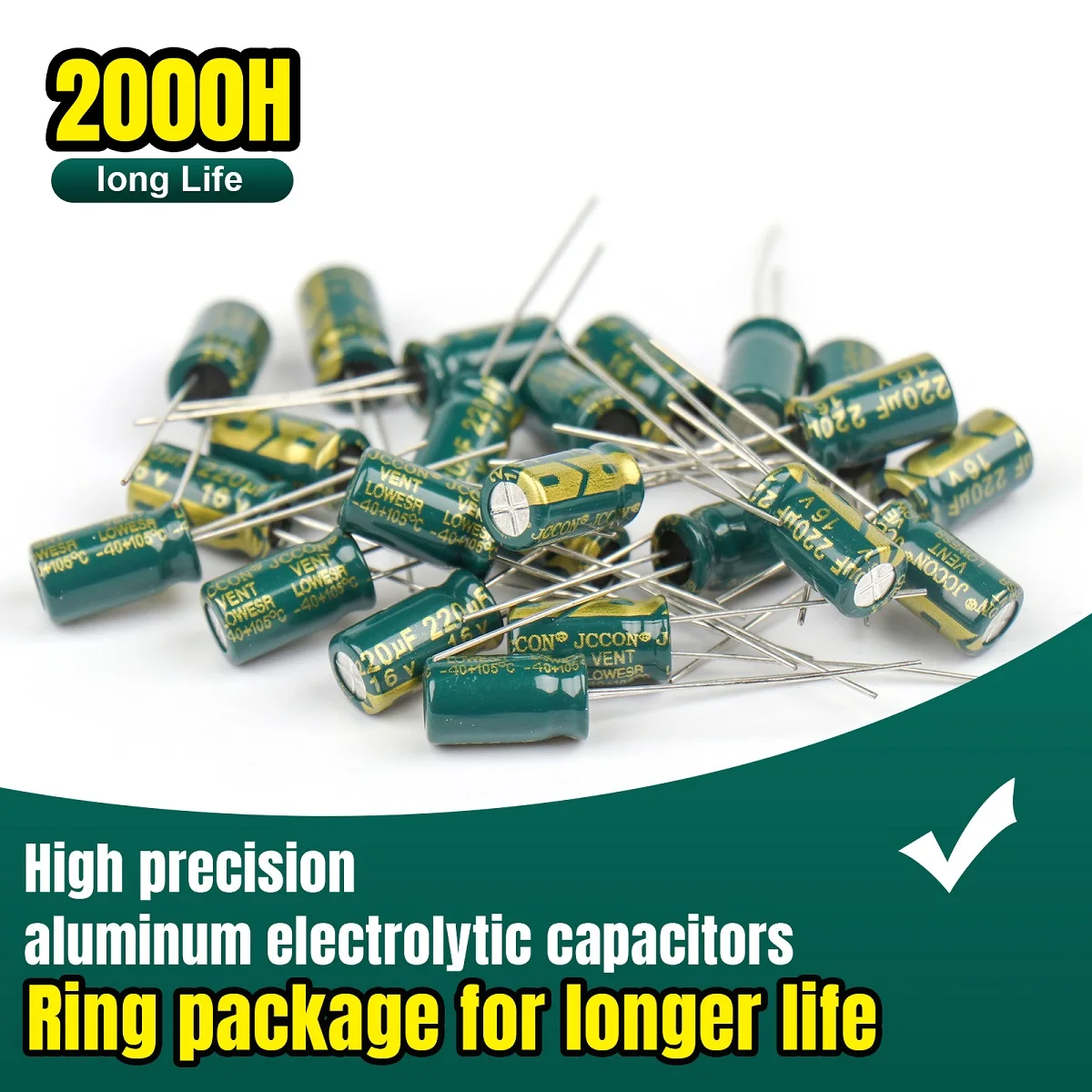 JCCON 925Pcs 36Values Aluminum Electrolytic Capacitor Assortment Kit Low ESR 1uF 4.7uF 10uF 22uF 47uF 100uF 220uF 330uF 470uF