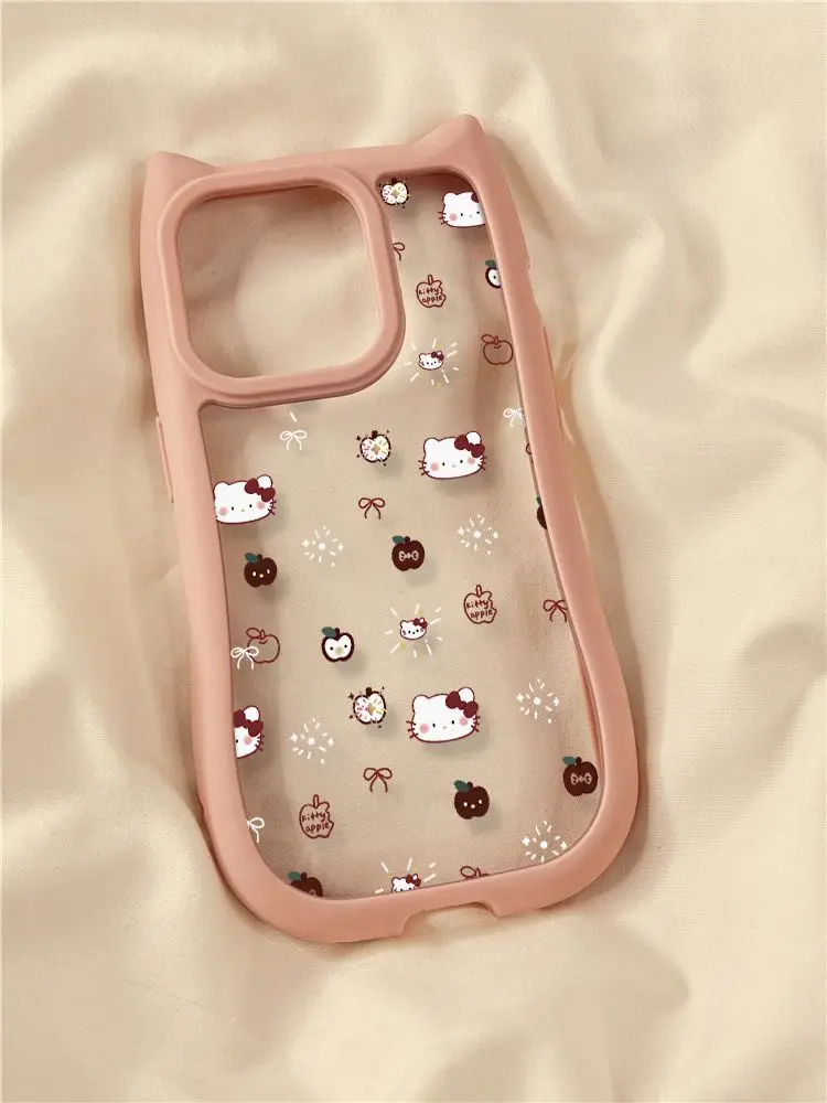 Sanrio Hello Kitty Kawaii Cartoon Phone Case For iPhone 15 14 13 12 11 Pro Max XR XS MAX Y2K Girl Lovely Anti Fall Back Cover