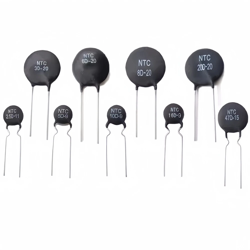 10PCS NTC Thermistor 2.5D 3D 5D 8D 10D 20D 33D 47D - 5 7 9 11 13 15 20 25 MF72 Coeficiente de temperatura negativo