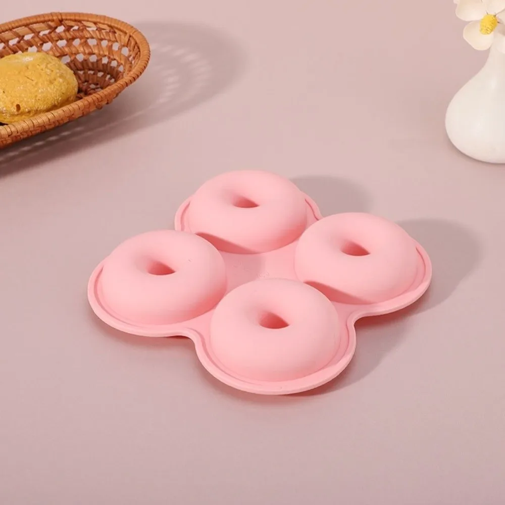 New Soft Silicone Donut Mold Reusable 4 Cavity Baking Mold Easy to Demold Multi-functional Doughnut Pan for Air Fryer