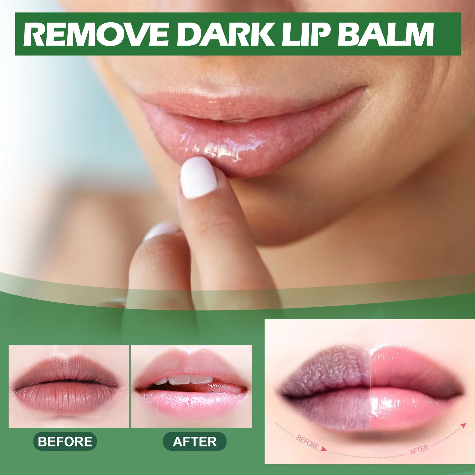 EELHOE Remove Dark LIP Balm Fade Lip Lines on Lips Exfoliating Skin Moisturizing Lips Not Greasy Lasting Lip Care Makeup Product