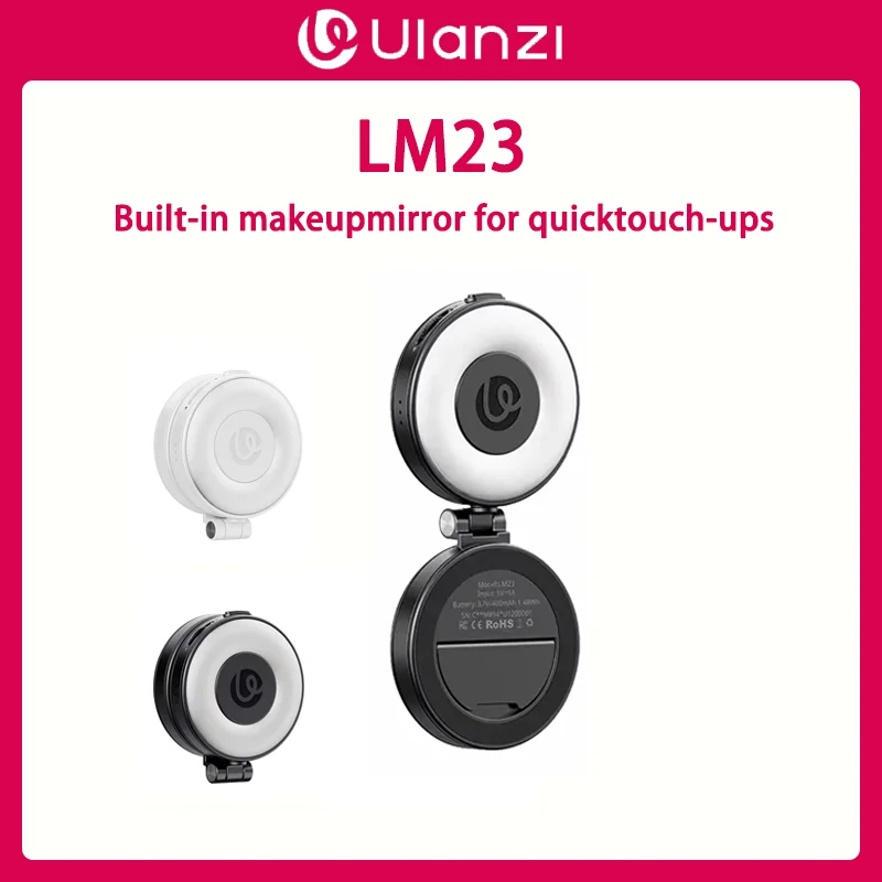 

Original Ulanzi LM23 Portable Rechargeable Magnetic Phone Light With Foldable Stand For Vlogging And Live Streaming