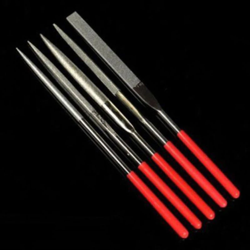 5pcs/Set Metal Needle Files Set Carving Jewelry Diamond Glass Stone Wood Tool Deburring Mirror Tile Ceramics Metal Crystal