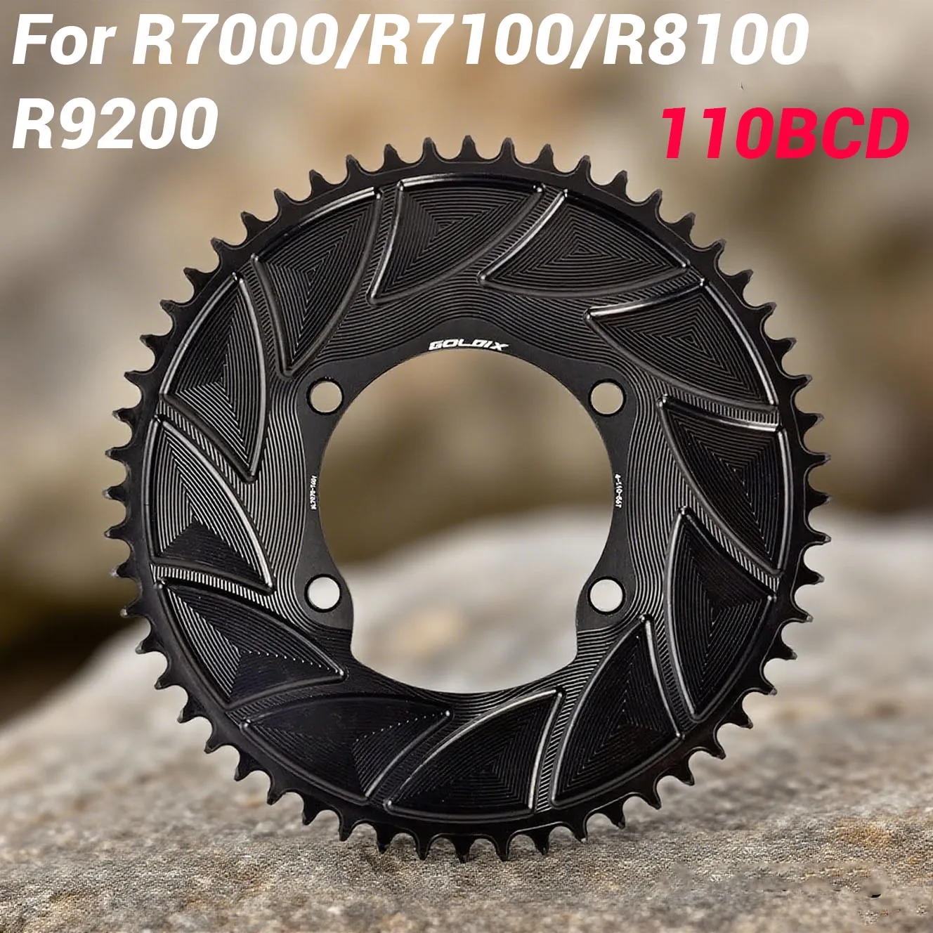 

110 Bcd Chainring For Shimano R7000 R7100 R8100 R9200 3mm Offset 110bcd 4 Bolt Aero 46t 48t 50t 52t 54t 56t Sprocket