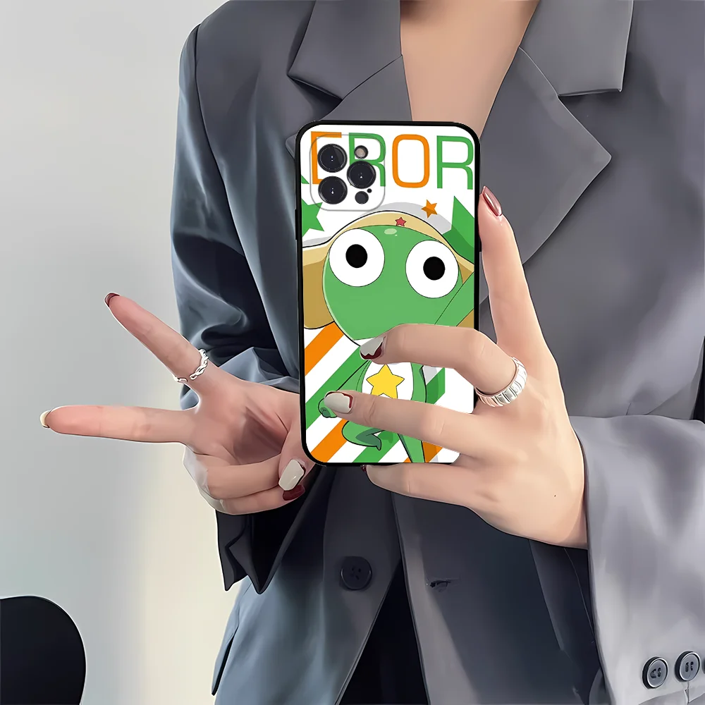 Funny Cartoon Keroro Gunsou Frog Phone Case Silicone Soft for iphone 15 14 13 12 11 Pro Mini XS MAX 8 7 6 Plus X XS XR Cover