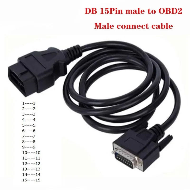 OBD2 16PIN Male To DB 15PIN Male Cable for V54 Diagnostic Scanner Main Line DB15 PIN to 16 Pin Male for FG Tech V54