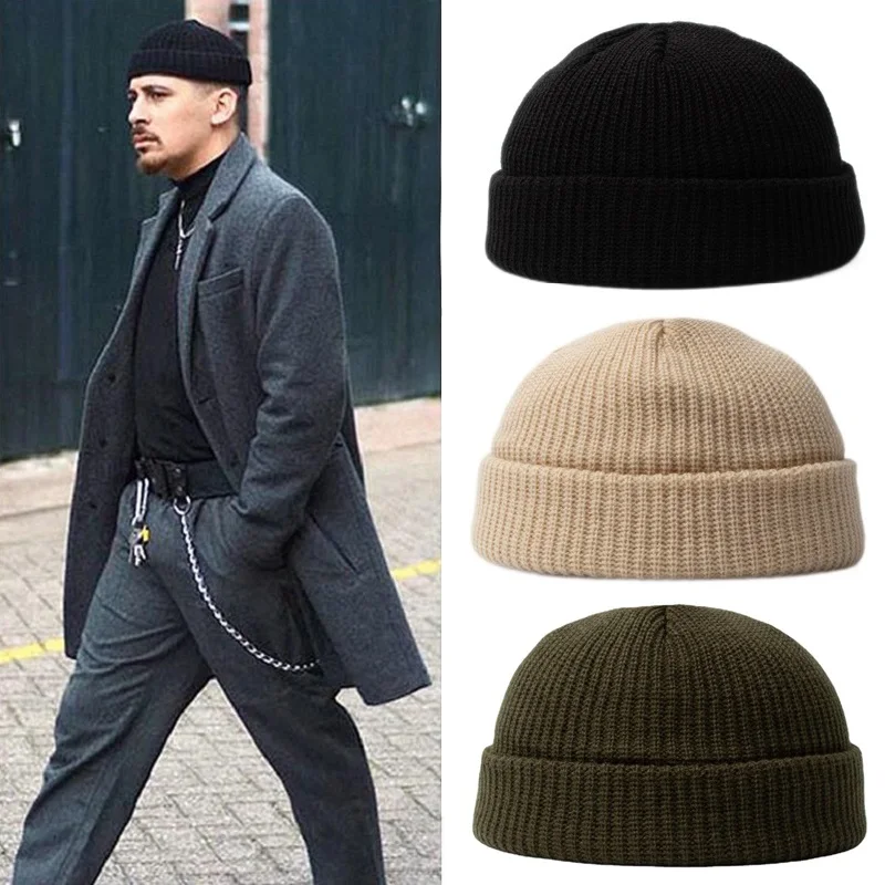

Winter Warm Beanies Casual Short Thread Hip Hop Hat Adult Men Female Wool Knitted Skull Cap Elastic Unisex