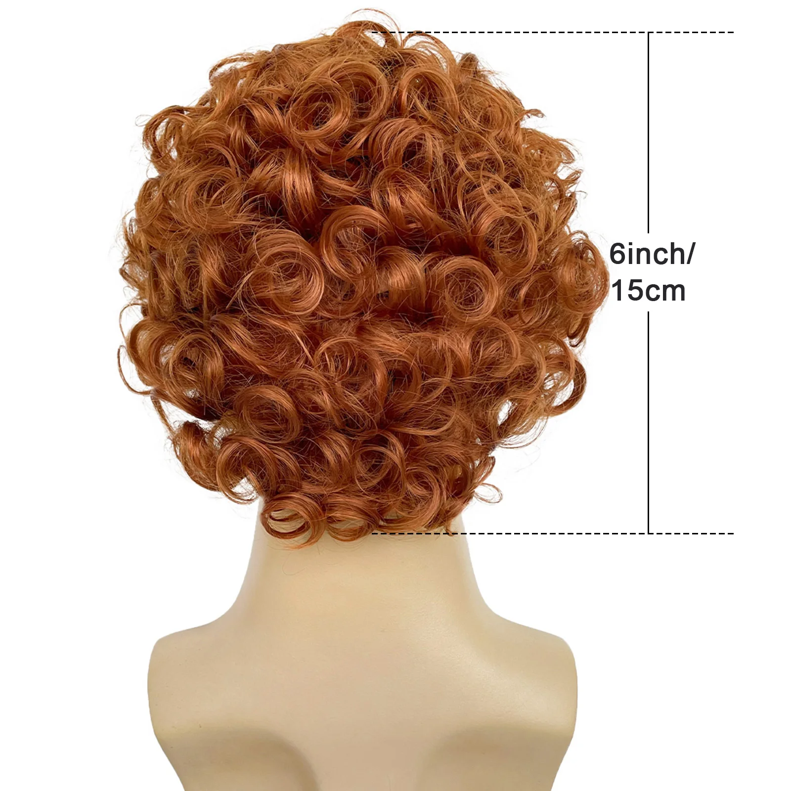 BCHR Elf Wig Curly Brown Wig Men Cosplay Holiday Party Costumes Full Wigs for Christmas Halloween