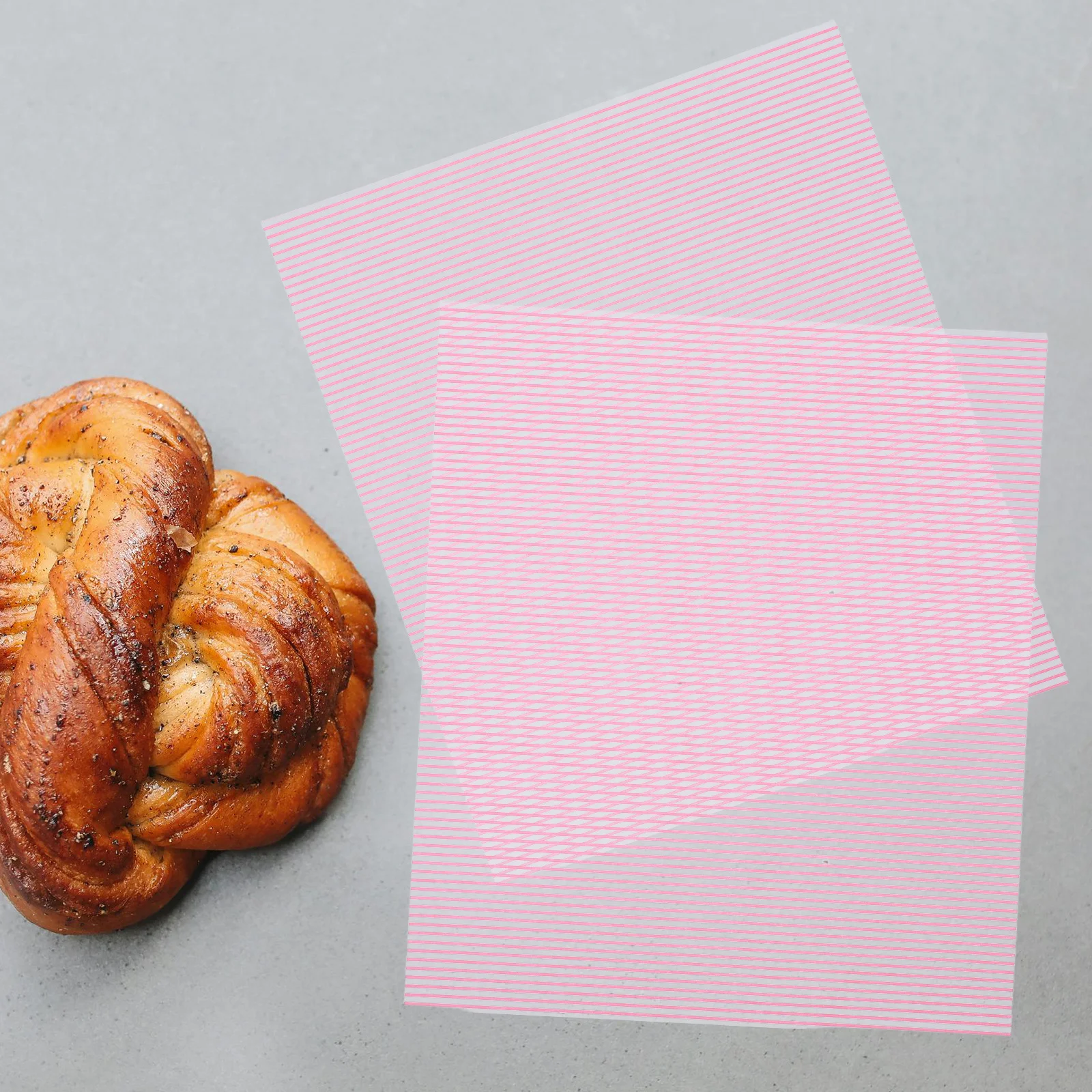 

50Pcs Oil Absorbent Paper for Baking Striped Food-Grade Parchment Sheets Non-Stick Heat Resistant for Pastries Wrapping Air