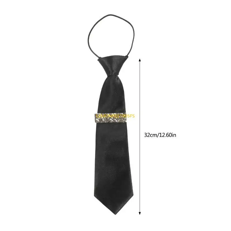 

DXAE Jk Uniform Black Ties Metal Chain Butterfly Collar Japan Jk seifuku Cosplay Pre-tied Tie Schoolgirl JK Suit Neckwear