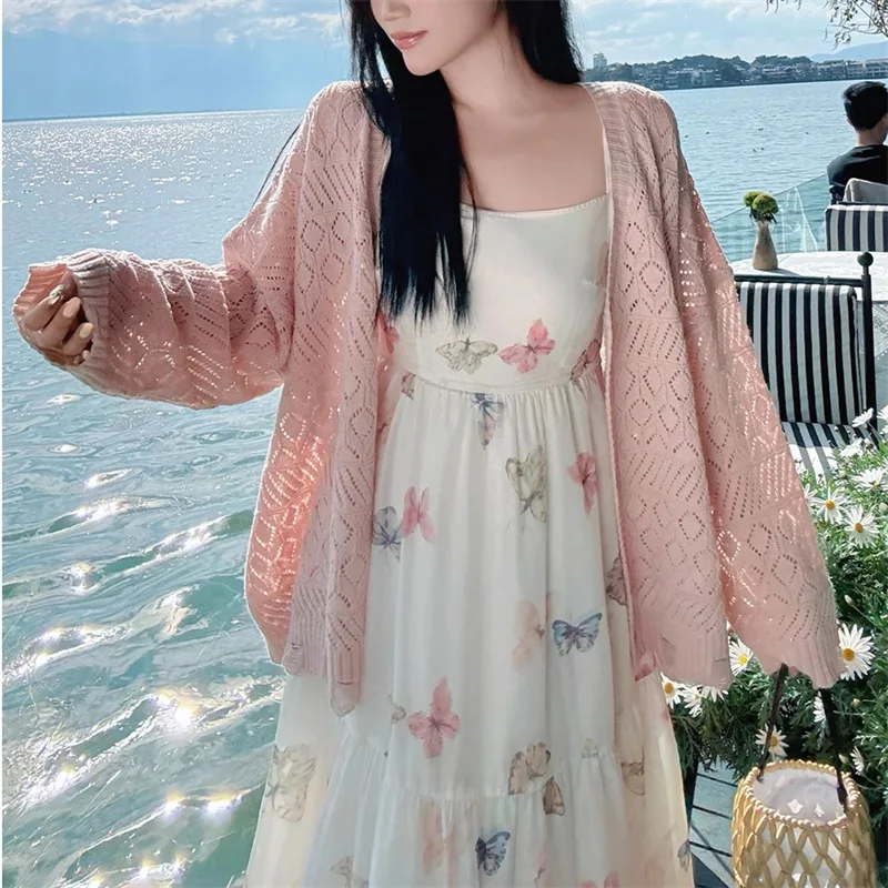 

2025 New Style, French Temperament, Hollow Knitted Cardigan, Thin Summer Style for Women, Sunscreen Jacket, Elegant Design Top