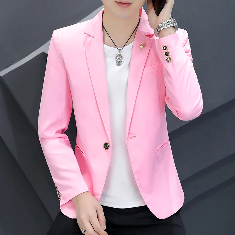 

Casual Tailored Men's Suit Jaet Spring Autumn Trendy Korean Sle Pure Color Young Profional Work Single West Top