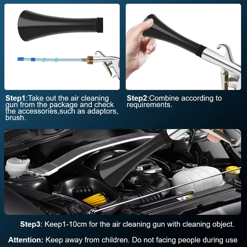 Pneumatic High Pressure Air Blow Gun With Brush Nozzle Powerful Dust Blower For Auto Maintenance And Multi Scenario Cleaning