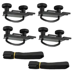 4 Pcs Roof Box U-Bolt Clamps Universal Rooftop car Van mounting Fitting Kit 85mm Internal Width with 8 Lock Nuts, 2 Strap, Cargo