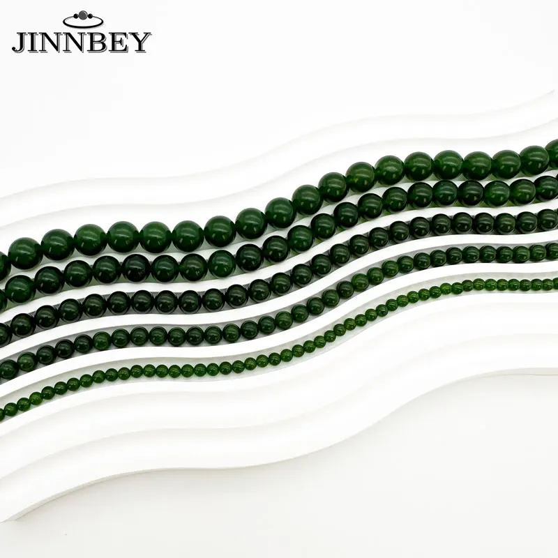 4/6/8/10/12mm Chalcedony Olive Green Loose Beads For Jewelry Making Diy Charm Bracelets Necklace Accessories