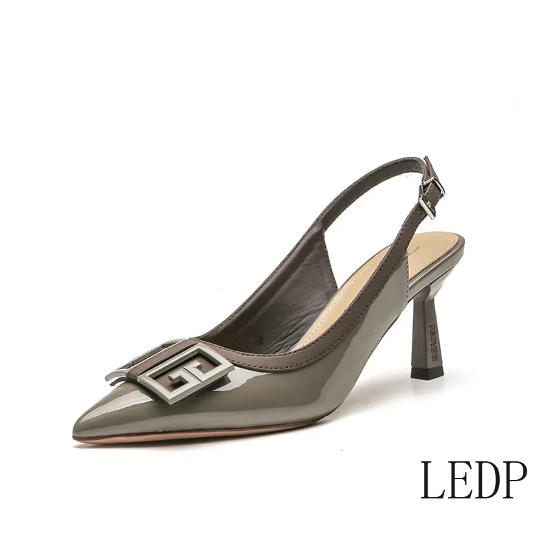 

Women's High-heeled Shoes with Thin Heels Pointed Toes Fashion Single Shoes Toe Caps Empty Back Shallow Mouth Sandals