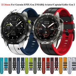Garmin MARQ Golfer Gen 2 용 스마트 워치 밴드 22 26mm, MARQ Adventurer/Athlete Gen 2 팔찌용 실리콘 퀵 릴리스 스트랩