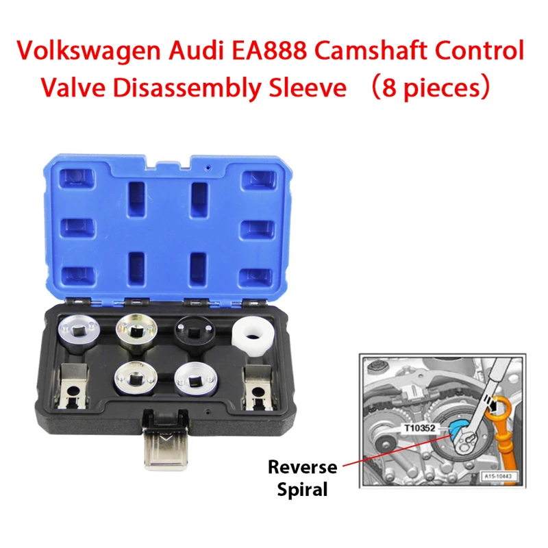 

8 шт. EA888 регулирующий клапан распределительного вала, разборная втулка, инструмент для синхронизации двигателя коленчатого вала для Volkswagen Audi