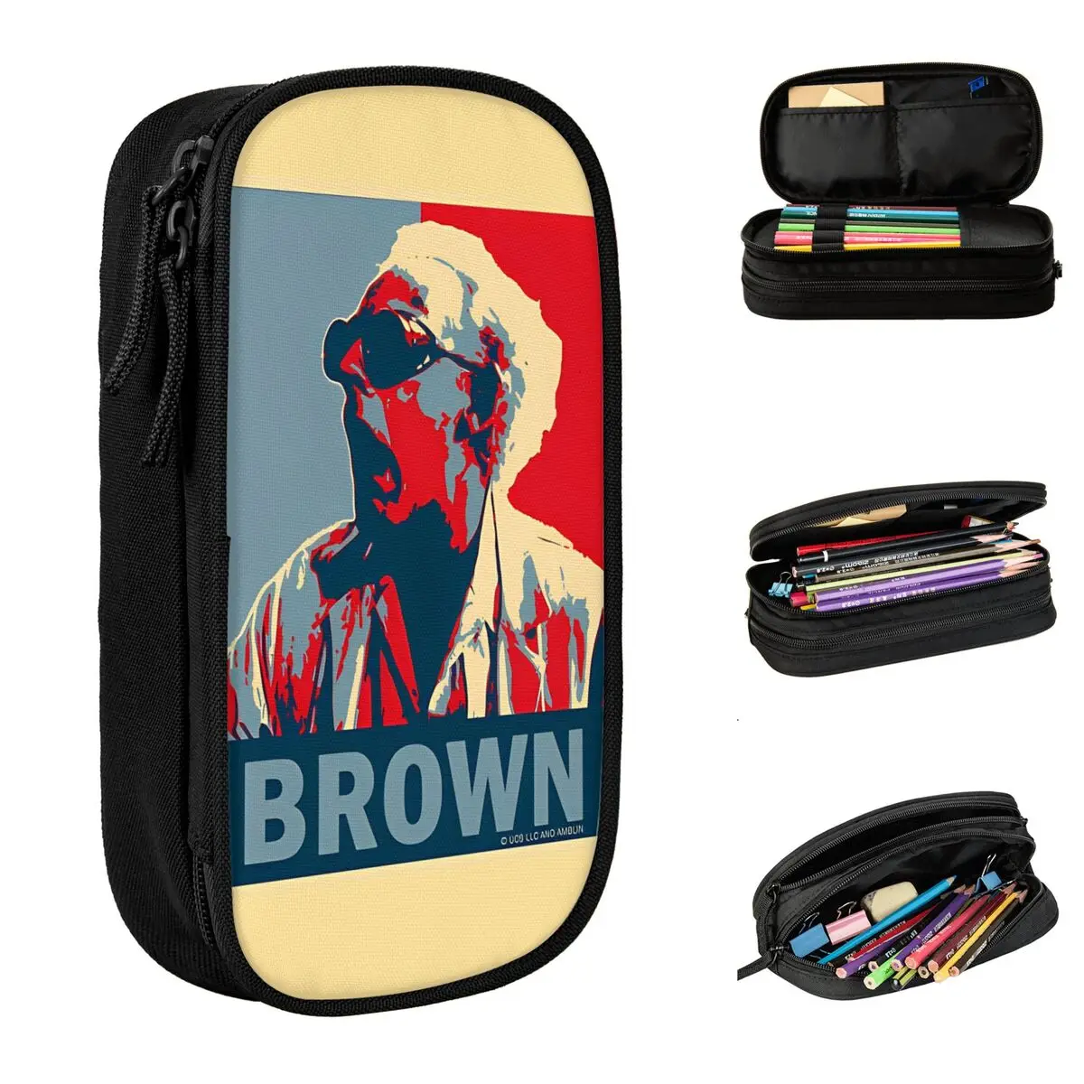 Back To The Future Doc Brown Pencil Case Classic Movie Series Pen Holder Bags Girl Boy Large Storage Office Cosmetic Pencilcases