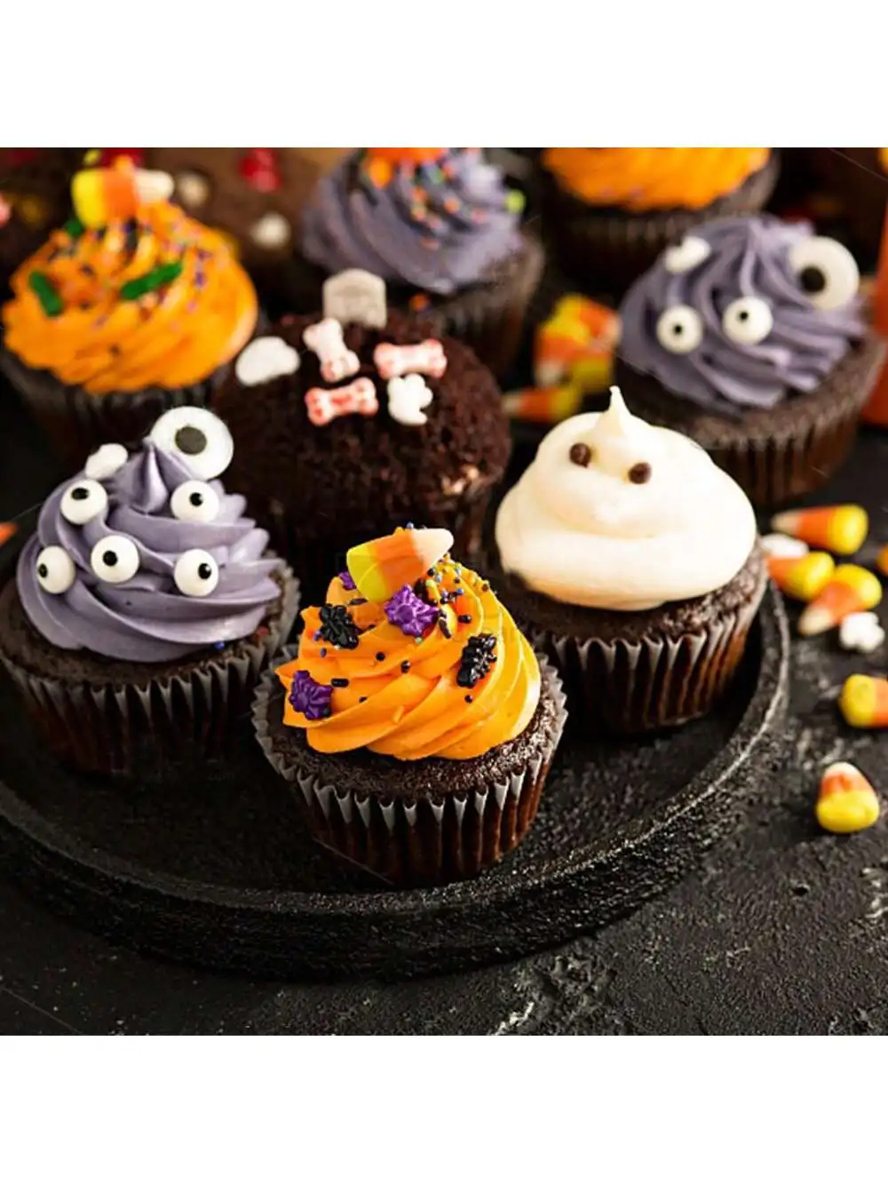 85g Gemischte Halloween-Zuckerstreusel in Form von Bonbons, Augäpfeln, Knochen, Kürbissen und Fledermäusen für Kuchen, Cupcakes, Schokolade und Backdekorationen – Detail 4