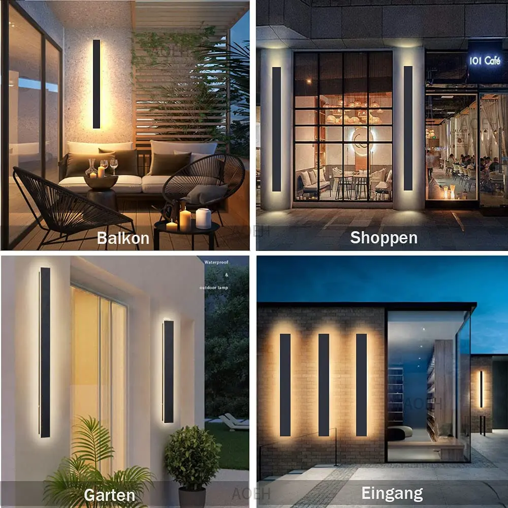 Outdoor IP65 Waterproof LED Wall Lamp Exterior Sconce Luminaire for Yard Porch Walkway Camping Patio Indoor Bedroom Home Decor