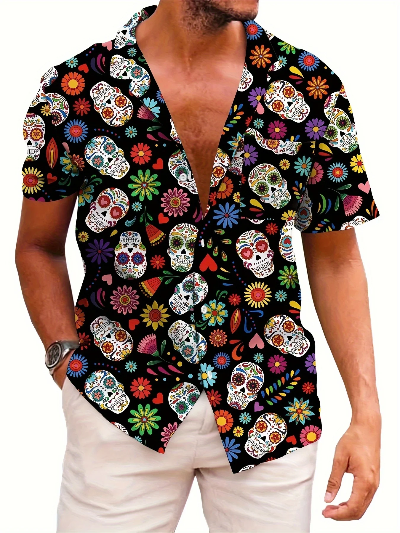 

KYKU забавная гавайская рубашка для мужчин, рубашки для ладони и пляжа, одежда для тропического отдыха