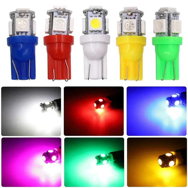 

T10 W5W Extremely Bright LED Bulbs 5-5050-SMD Dome Map Cargo Trunk Light Door Doorstep Courtesy License Plate Side Marker Lamp