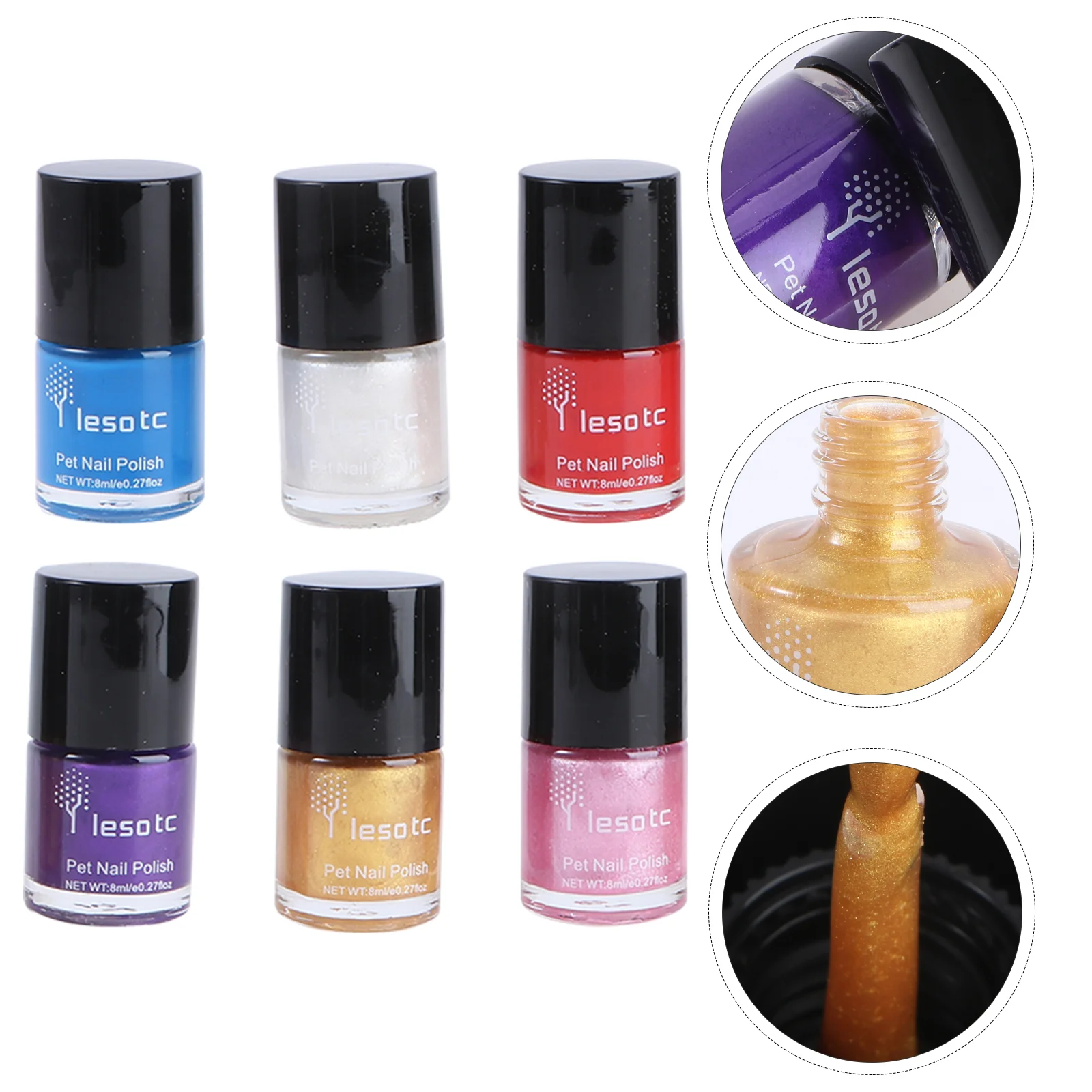 6pcs Water-Base Healthy Ingredients Pet Dog Nail Polish Pet Supplies pet products Pet Nail Polish