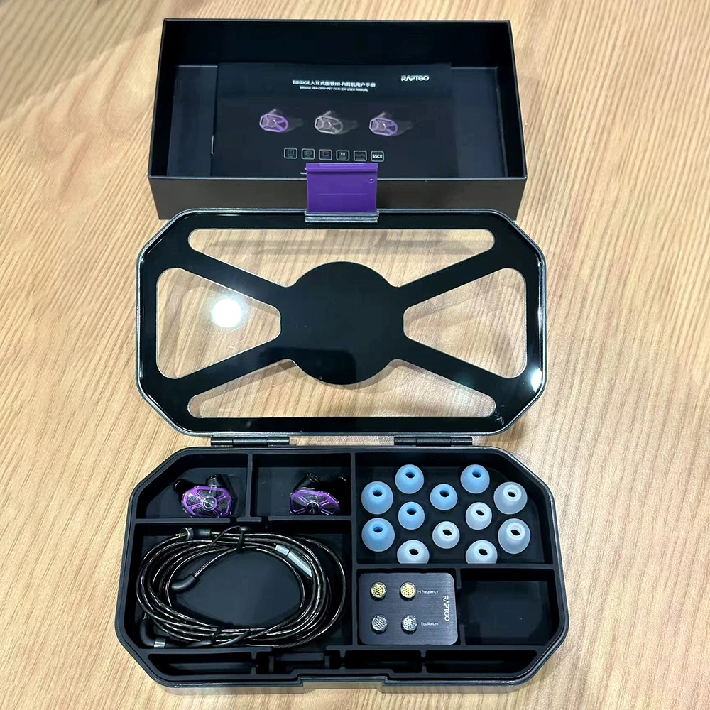 2DD + 2BA + 1 PZT IEM سماعات داخل الأذن سماعات أذن HiFi سماعات رأس سلكية 2pin كابل قابل للاستبدال RAPTGO BRIDGE سماعة أذن هجينة #6