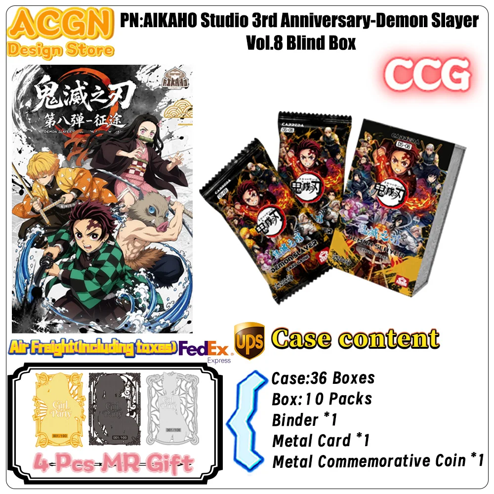 2026 Wholesale AIKAHO Studio 3rd Anniversary-Demon Slayer  Vol.8 Blind Box Series Anime Collection CCG Card Birthday Gift Toy
