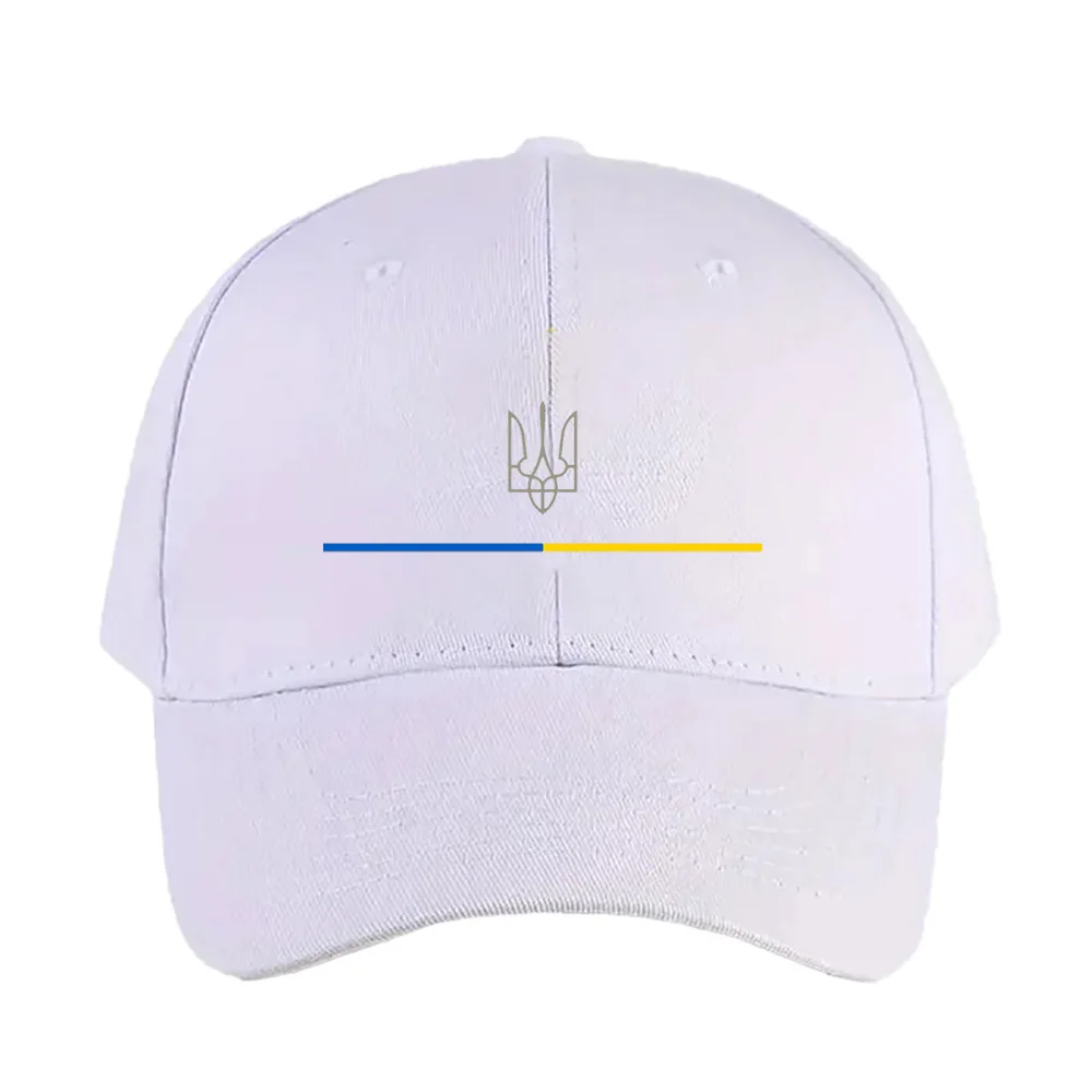 Ukrainian Trident Tryzub Escudo Blue Yellow Stripe Flag Ukraine cap Summer Woman Man Adult Hat Adjustable Printed Baseball Caps