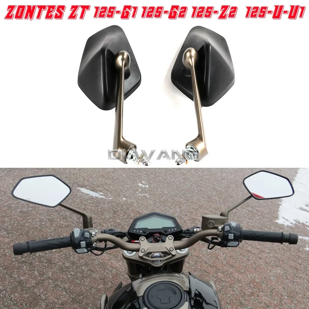 Motorcycle Rearview Mirrors Side View Mirror For Zontes 125-G1 G155 SR U-155 125-U  Z2 155-Z2 G1-155 G1-125X KD150-U/U1/G1/Z2