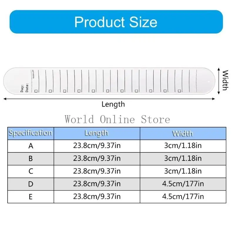 สร้อยข้อมือตบ 3-in-1 มัลติฟังก์ชั่น, แผ่นบันทึกช่วยจำ, ไม้บรรทัด