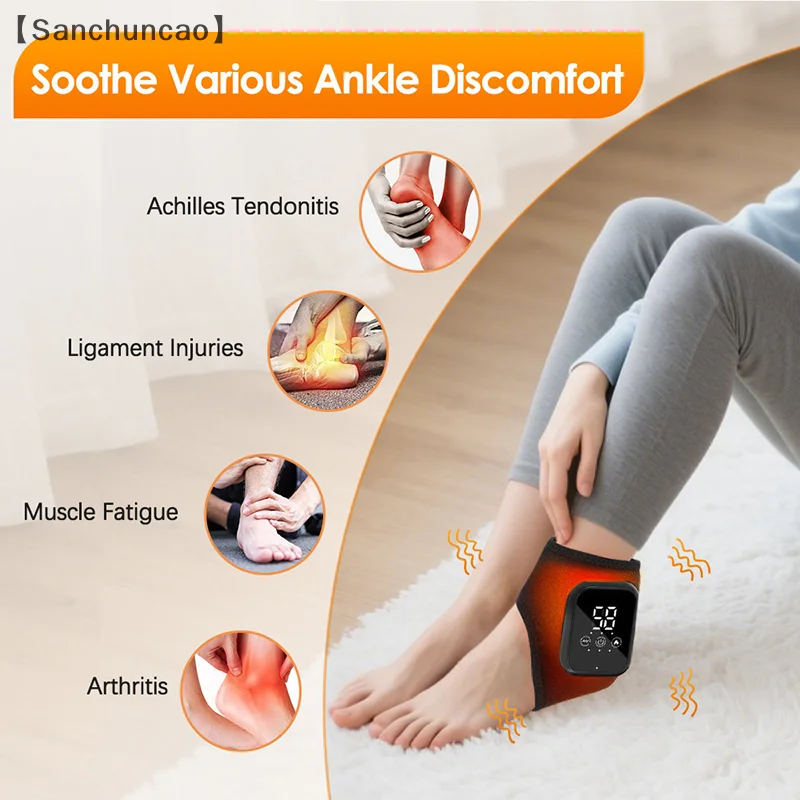

〔San〕Foot Triple Method Massager, 3-in-1 Heated Foot & Ankle Wrap With Vibration And Compression